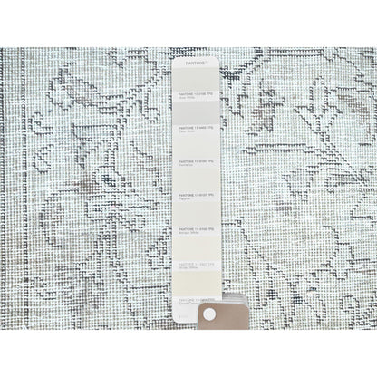 Overdyed & Vintage Wool Hand Knotted Rug Ivory No Border 2.6X9.11 -O0223