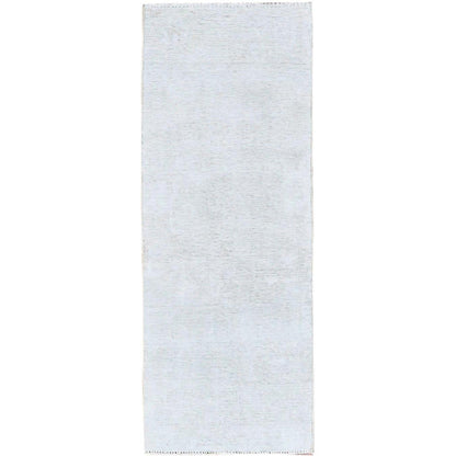 Overdyed & Vintage Wool Hand Knotted Rug Ivory No Border 2.2X5.10 -O0225