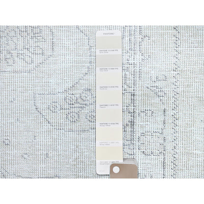 Overdyed & Vintage Wool Hand Knotted Rug Ivory No Border 2.2X5.10 -O0228