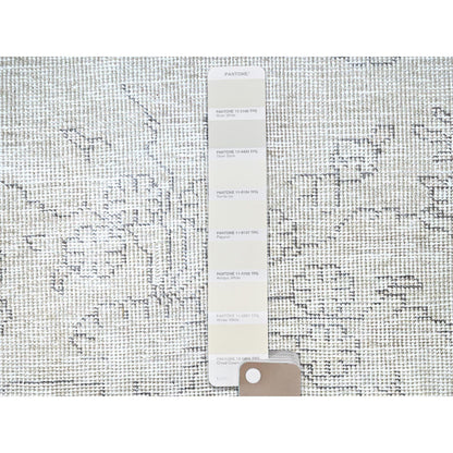 Overdyed & Vintage Wool Hand Knotted Rug Ivory No Border 2.2X5.10 -O0231