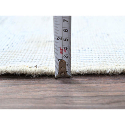 Overdyed & Vintage Wool Hand Knotted Rug Ivory No Border 2.2X5.10 -O0231