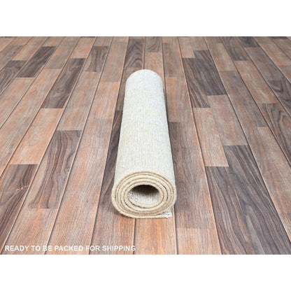 Overdyed & Vintage Wool Hand Knotted Rug Ivory No Border 2.1X5.9 -O0232