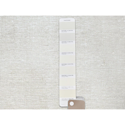 Overdyed & Vintage Wool Hand Knotted Rug Ivory No Border 2.9X10.0 -O0233