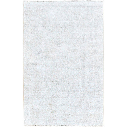 Overdyed & Vintage Wool Hand Knotted Rug Ivory No Border 3.11X6.2 -O0235