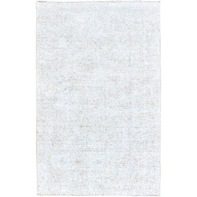 Overdyed & Vintage Wool Hand Knotted Rug Ivory No Border 3.11X6.2 -O0235