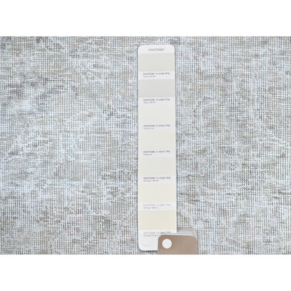 Overdyed & Vintage Wool Hand Knotted Rug Ivory No Border 3.11X6.2 -O0235
