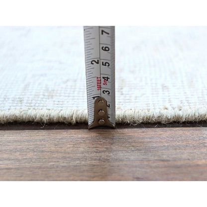 Overdyed & Vintage Wool Hand Knotted Rug Ivory No Border 3.11X6.2 -O0235