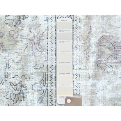 Overdyed & Vintage Wool Hand Knotted Rug Ivory No Border 3.2X5.2 -O0237