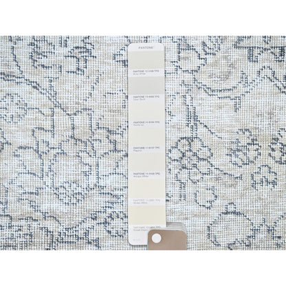 Overdyed & Vintage Wool Hand Knotted Rug Ivory No Border 3.1X5.2 -O0238