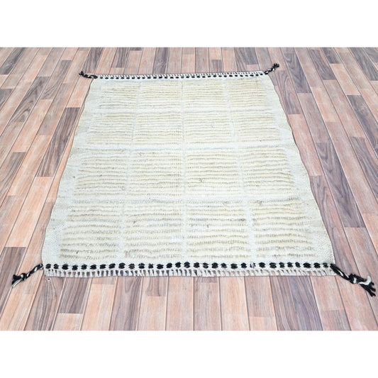 Tribal & Geometric Wool Hand Knotted Rug Ivory Ivory 1.8X2.0 -O0248