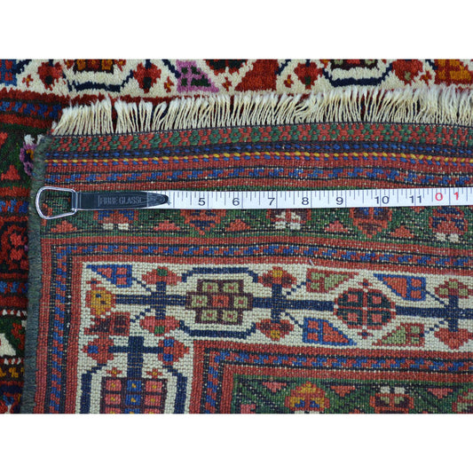 Persian Wool Hand Knotted Rug Blue Ivory 3.2X13.10 -O026171