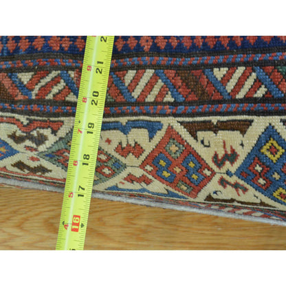 Antique Wool Hand Knotted Rug Yellow Ivory 4.0X9.10 -O028230