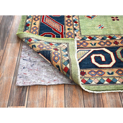 Kazak Wool Hand Knotted Rug Green 9.2x11.7 -O0299