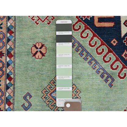 Kazak Wool Hand Knotted Rug Green 9.2x11.7 -O0299