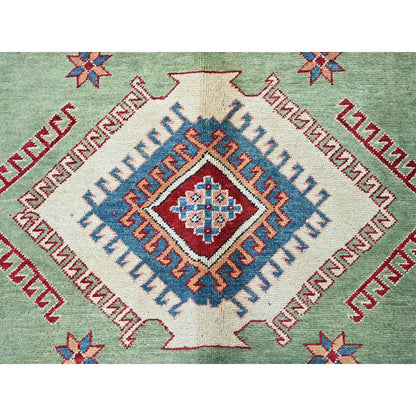 Kazak Wool Hand Knotted Rug Green 9.2x11.7 -O0299