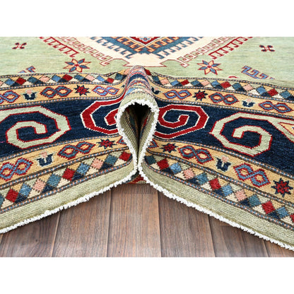 Kazak Wool Hand Knotted Rug Green 8.0x10.4 -O0301
