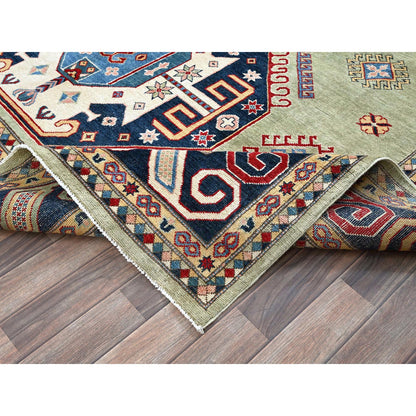 Kazak Wool Hand Knotted Rug Green 8.0x10.4 -O0301