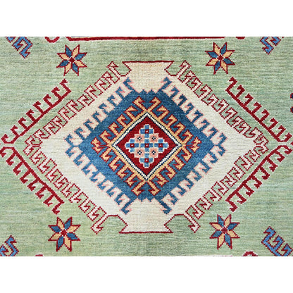 Kazak Wool Hand Knotted Rug Green 8.0x10.4 -O0301