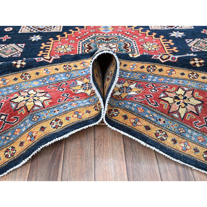 Kazak Wool Hand Knotted Rug Blue 8.1x9.8 -O0304