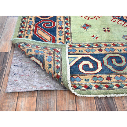 Kazak Wool Hand Knotted Rug Green 8.4x9.7 -O0306