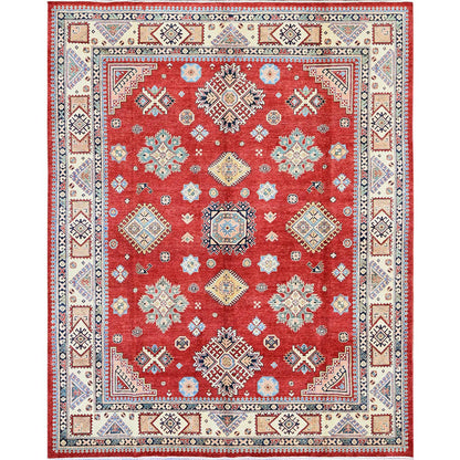 Kazak Wool Hand Knotted Rug Red 7.10x9.9 -O0310