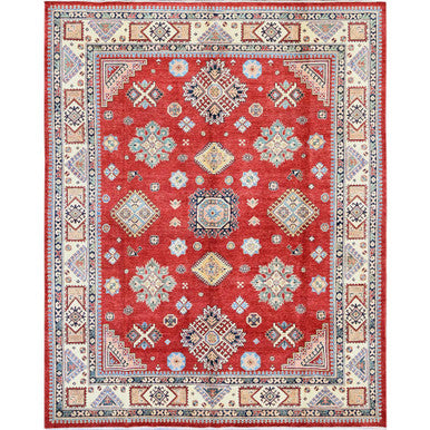 Kazak Wool Hand Knotted Rug Red 7.10x9.9 -O0310