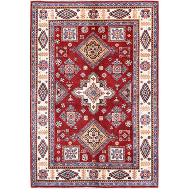 Kazak Wool Hand Knotted Rug Red 5.11x8.10 -O0315