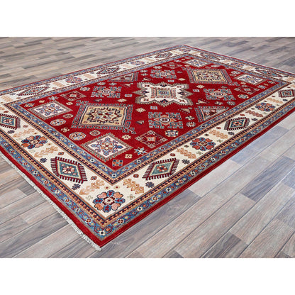 Kazak Wool Hand Knotted Rug Red 5.11x8.10 -O0315