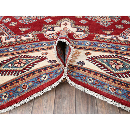 Kazak Wool Hand Knotted Rug Red 5.11x8.10 -O0315