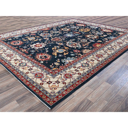 Heriz Wool Hand Knotted Rug Blue 9.0x11.7 -O0317