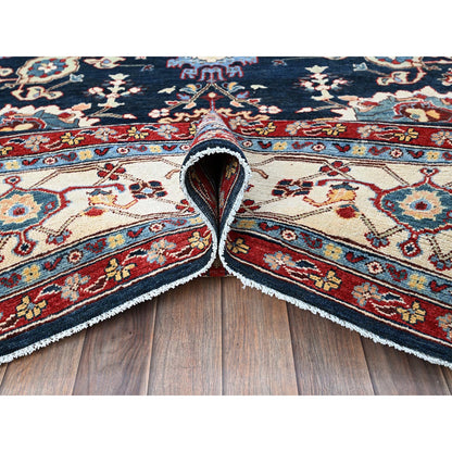 Heriz Wool Hand Knotted Rug Blue 9.0x11.7 -O0317
