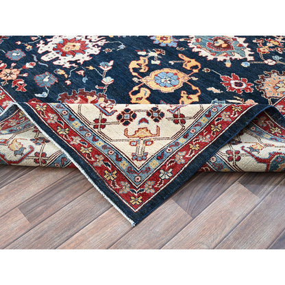 Heriz Wool Hand Knotted Rug Blue 9.0x11.7 -O0317