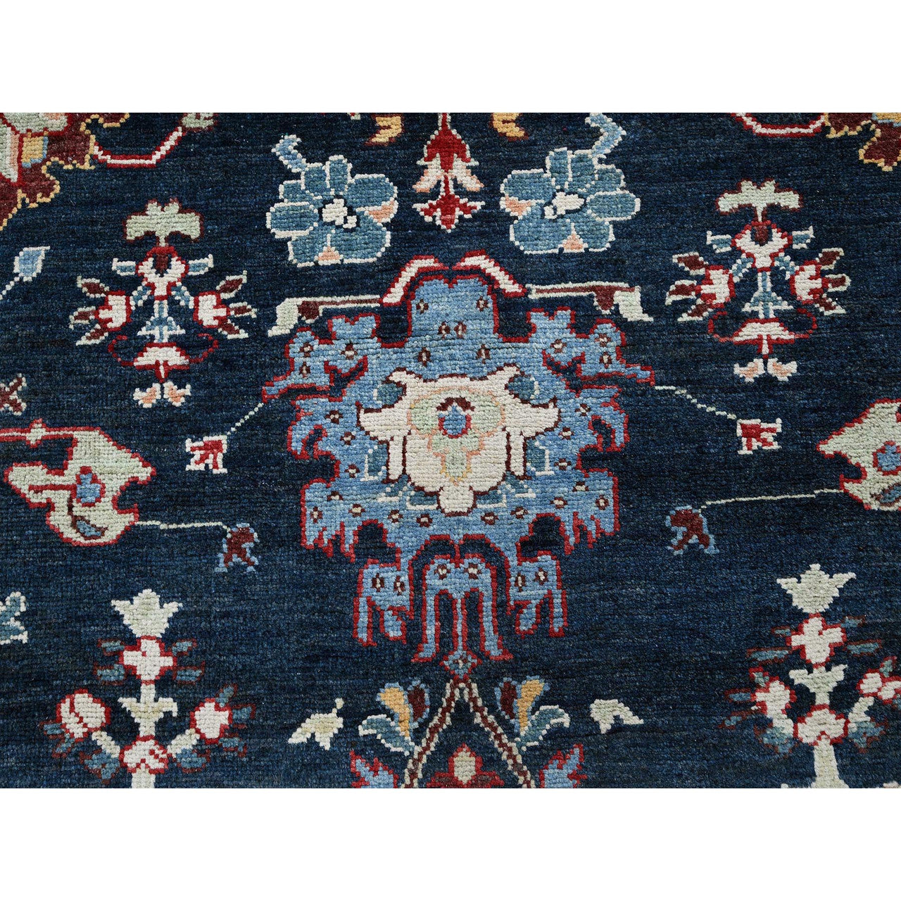 Blue 9'0" x 11'7" Heriz Hand knotted Wool Rug - Sku: O0317