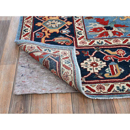 Heriz Wool Hand Knotted Rug Blue 9.2x11.8 -O0318