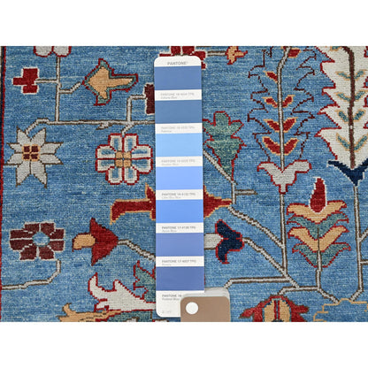 Heriz Wool Hand Knotted Rug Blue 9.2x11.8 -O0318
