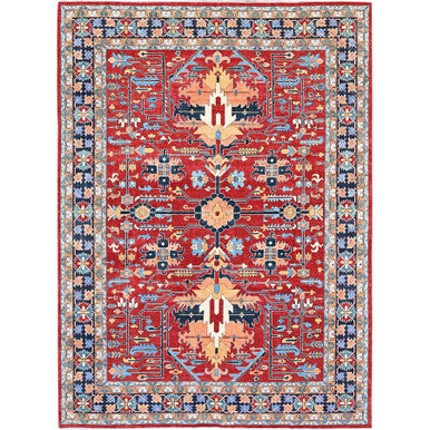 Heriz Wool Hand Knotted Rug Red 8.10x11.11 -O0319