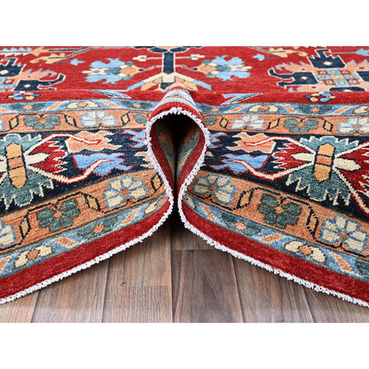 Heriz Wool Hand Knotted Rug Red 8.10x11.11 -O0319