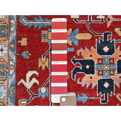 Heriz Wool Hand Knotted Rug Red 8.10x11.11 -O0319