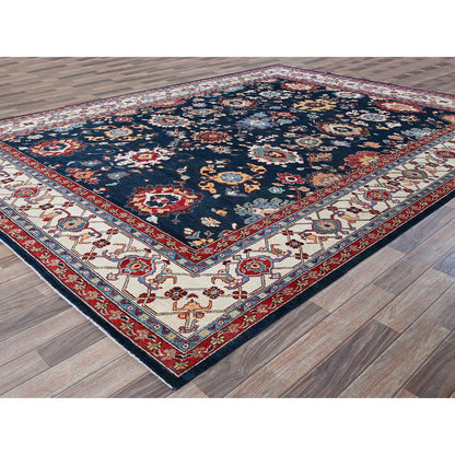 Kazak Wool Hand Knotted Rug Blue 8.10x11.9 -O0320