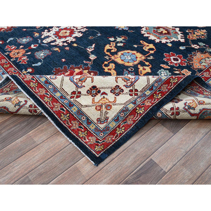 Kazak Wool Hand Knotted Rug Blue 8.10x11.9 -O0320