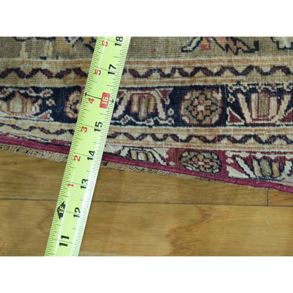 Antique Wool Hand Knotted Rug Red Beige 11.9X15.7 -O032136