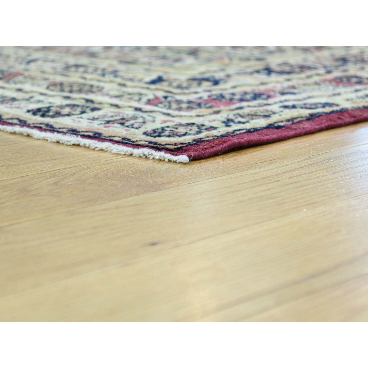 Antique Wool Hand Knotted Rug Red Beige 11.9X15.7 -O032136