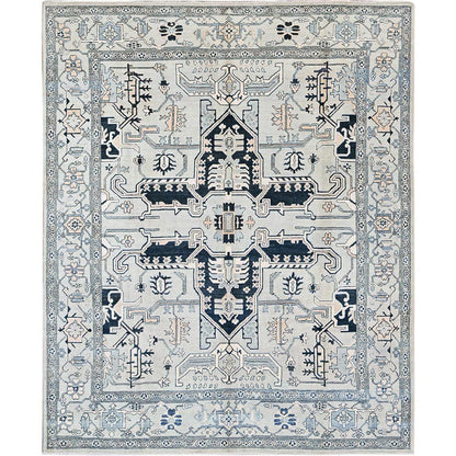 Heriz Wool Hand Knotted Rug Grey 8.0x9.9 -O0321
