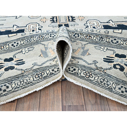 Heriz Wool Hand Knotted Rug Grey 8.0x9.9 -O0321