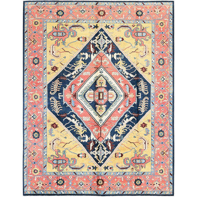 Heriz Wool Hand Knotted Rug Blue 9.0x11.8 -O0322