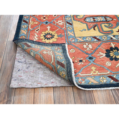Heriz Wool Hand Knotted Rug Blue 9.0x11.8 -O0322