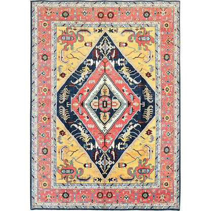 Heriz Wool Hand Knotted Rug Blue 9.11x13.10 -O0323