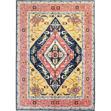 Heriz Wool Hand Knotted Rug Blue 9.11x13.10 -O0323