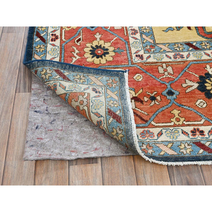 Heriz Wool Hand Knotted Rug Blue 9.11x13.10 -O0323
