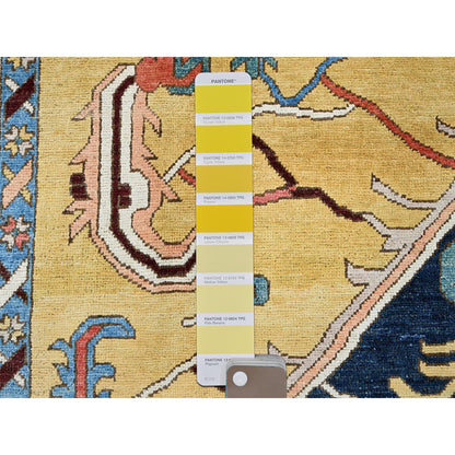 Heriz Wool Hand Knotted Rug Blue 9.11x13.10 -O0323